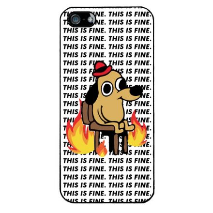 This is fine DOG kutyas meme iPhone 5/5s/Se (2016) tok