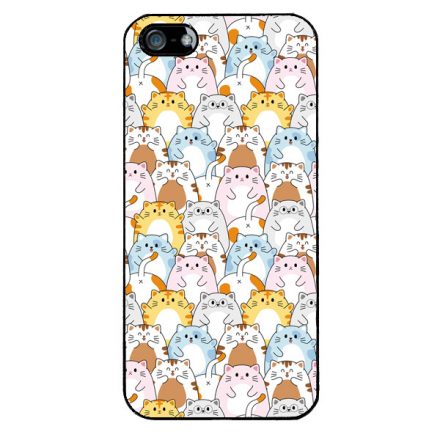 Tündéri Kawaii cica mintás iPhone 5/5s/SE (2016) tok