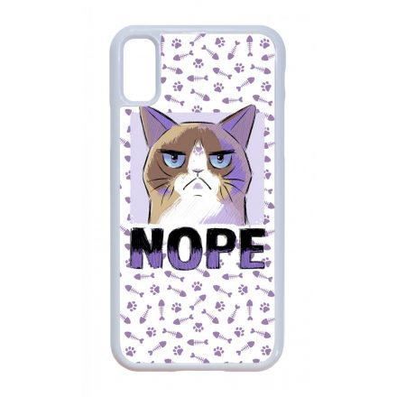 NOPE Cat Antisocial Antiszocialis Meno Trendi iPhone X/Xs tok