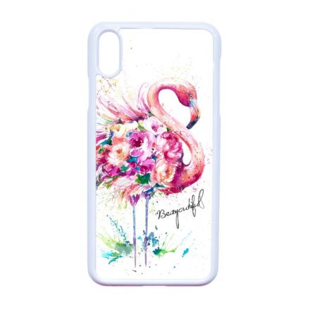 Álomszép Flamingo tropical summer nyári iPhone Xs Max fehér tok