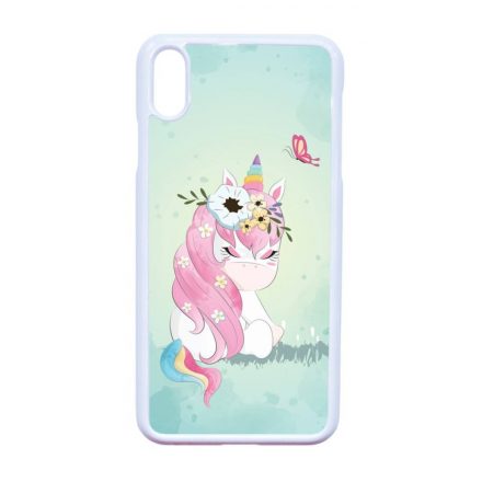 Édes unikornis és a Pillangó unicorn egyszarvú iPhone Xs Max fehér tok