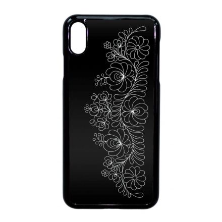 Elegant Matyó - Black magyar mintás hungarian folk iPhone Xs Max fekete tok