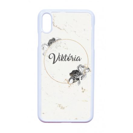 marble marvany mintas Rozsa viragos iPhone Xs Max tok