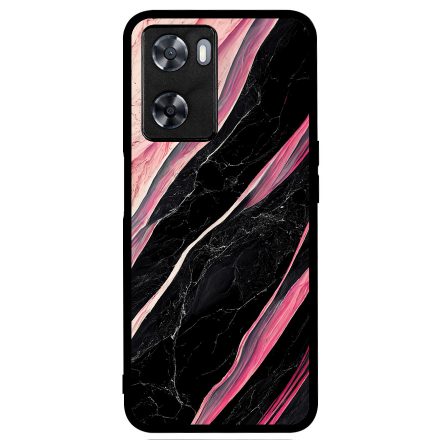 Luxury fekete-pink márvány mintás Oppo tok