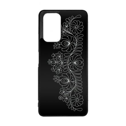 Elegant Matyó - Black magyar mintás hungarian folk Oppo Reno 7 Lite 5G tok