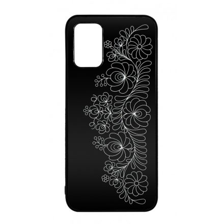 Elegant Matyó - Black magyar mintás hungarian folk Samsung Galaxy A02s tok