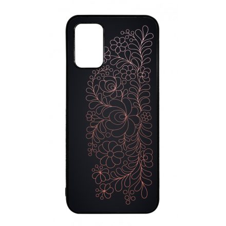 Elegáns Matyó - Rosegold magyar mintás hungarian folk Samsung Galaxy A02s tok