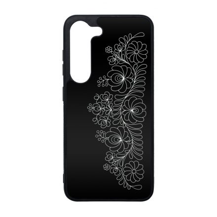 Elegant Matyó - Black magyar mintás hungarian folk Samsung Galaxy A14 4G/5G tok