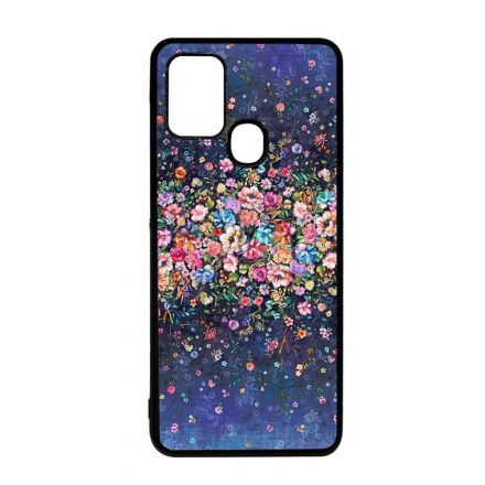 virágos tavaszi art Samsung Galaxy A21s fekete tok