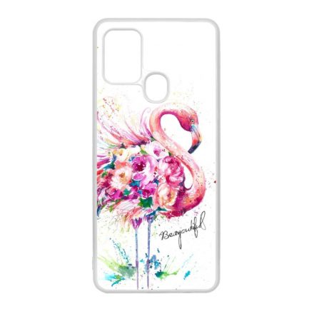 Álomszép Flamingo tropical summer nyári Samsung Galaxy A21s átlátszó tok