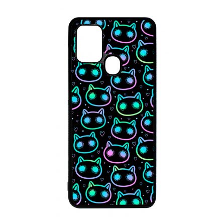 Halloween Macskak - Blue Samsung Galaxy A21s tok