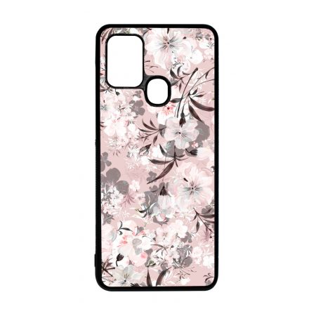 Puderpink tavaszi viragos Samsung Galaxy A21s tok