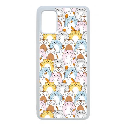 Tündéri Kawaii cica mintás Samsung Galaxy A31 tok