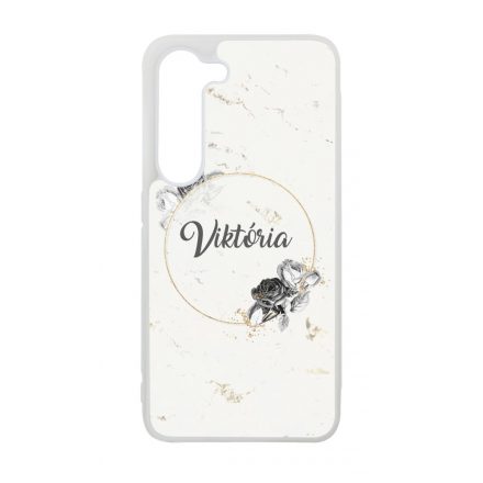 marble marvany mintas Rozsa viragos Samsung Galaxy A35 tok