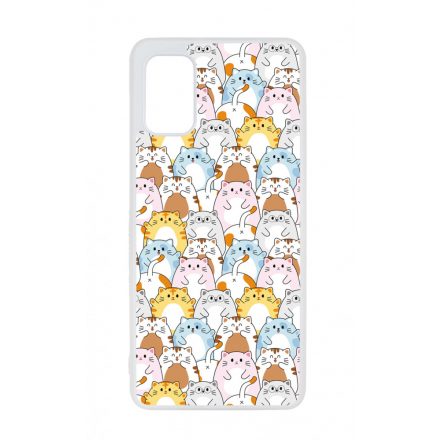 Tündéri Kawaii cica mintás Samsung Galaxy A41 tok