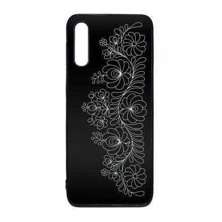 Elegant Matyó - Black magyar mintás hungarian folk Samsung Galaxy A50 tok