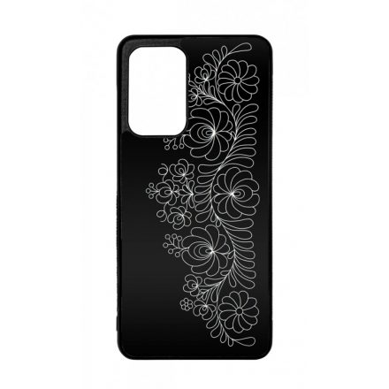 Elegant Matyó - Black magyar mintás hungarian folk Samsung Galaxy A52 / A52s tok