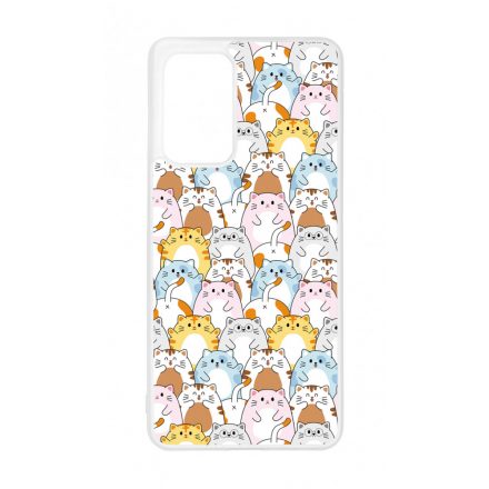 Tündéri Kawaii cica mintás Samsung Galaxy A52 tok