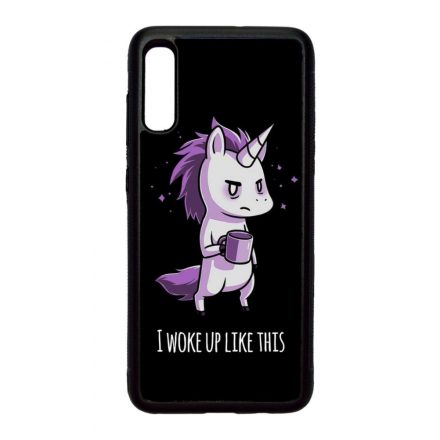 Unikornis - morcos reggel unicorn egyszarvú Samsung Galaxy A70 fekete tok