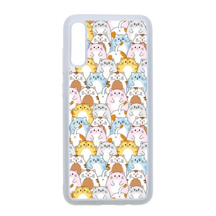 Tündéri Kawaii cica mintás Samsung Galaxy A70 tok