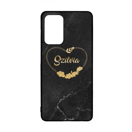 kerd a neveddel marble marvany mintas Heart szivecskes Samsung Galaxy A72 tok