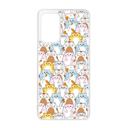 Tündéri Kawaii cica mintás Samsung Galaxy A72 tok