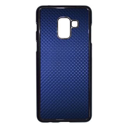 Gyönyörű kék karbon fiber mintás Samsung Galaxy A8 (2018) tok