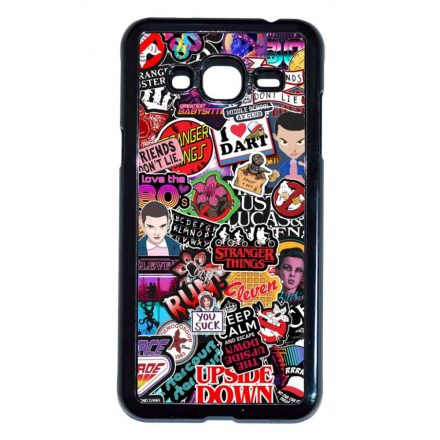 Stranger things matricabomba stickerbomb Samsung Galaxy J3 (2015-2016) fekete tok