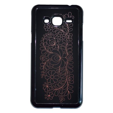 Elegáns Matyó - Rosegold magyar mintás hungarian folk Samsung Galaxy J3 2015-2016 tok