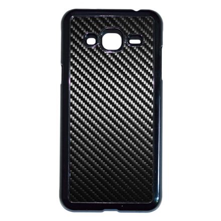 Ezüst karbon fiber mintás Samsung Galaxy J3 2015-2016 tok