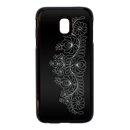 Elegant Matyó - Black magyar mintás hungarian folk Samsung Galaxy J5 (2017) tok