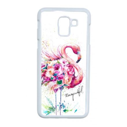 Álomszép Flamingo tropical summer nyári Samsung Galaxy J6 (2018) fehér tok