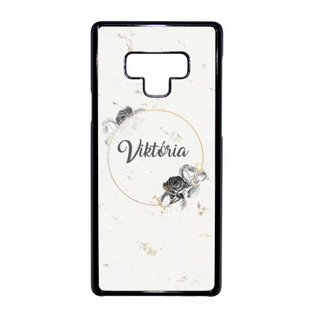 marble marvany mintas Rozsa viragos Samsung Galaxy Note 9 tok