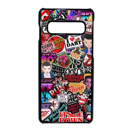 Stranger things matricabomba stickerbomb Samsung Galaxy S10 fekete tok