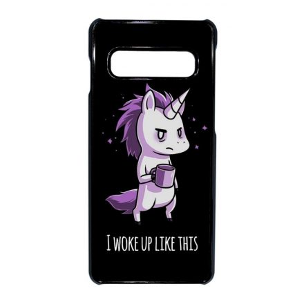 Unikornis - morcos reggel unicorn egyszarvú Samsung Galaxy S10 fekete tok