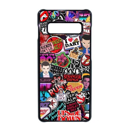 Stranger things matricabomba stickerbomb Samsung Galaxy S10 Plus fekete tok