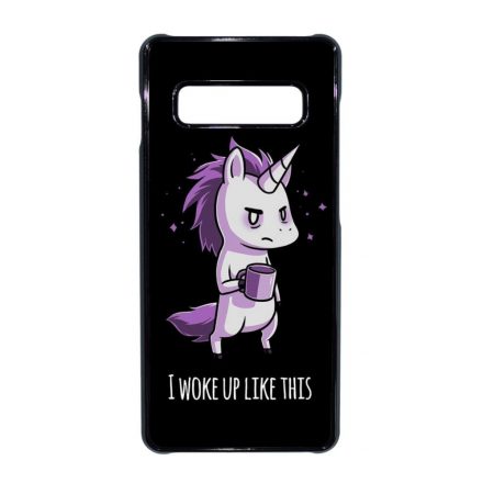 Unikornis - morcos reggel unicorn egyszarvú Samsung Galaxy S10 Plus fekete tok