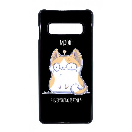 Cat Mood cicas macskas this is fine Samsung Galaxy S10 Plus tok