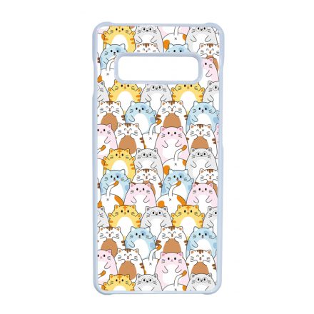 Tündéri Kawaii cica mintás Samsung Galaxy S10 Plus tok