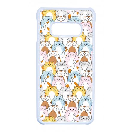 Tündéri Kawaii cica mintás Samsung Galaxy S10E tok