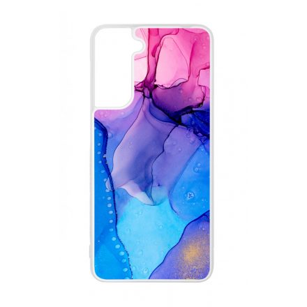 Blue Pink Gradient Ink kek rozsaszin marvanyos Samsung Galaxy S21 tok