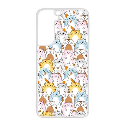 Tündéri Kawaii cica mintás Samsung Galaxy S21 FE tok