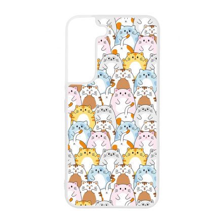 Tündéri Kawaii cica mintás Samsung Galaxy S22 tok