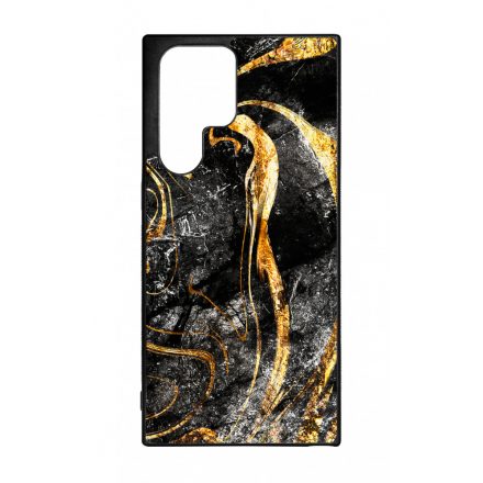 Luxury Golden Black marvanyos marvany mintas Samsung Galaxy S22 Ultra tok