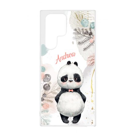 Édes kis Panda - Téli mintás Samsung Galaxy S22 Ultra tok