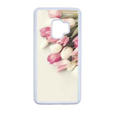 virágos tulipános tavaszi Samsung Galaxy S9 tok