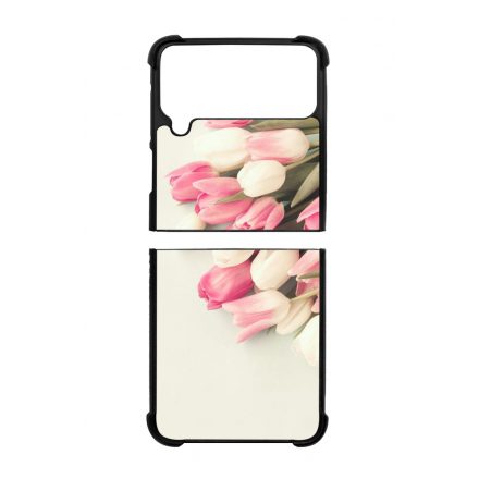 virágos tulipános tavaszi Samsung Galaxy Z Flip 3 5G tok