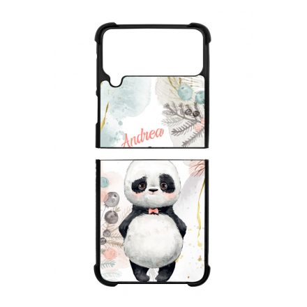 Édes kis Panda - Téli mintás Samsung Galaxy Z Flip 3 5G tok