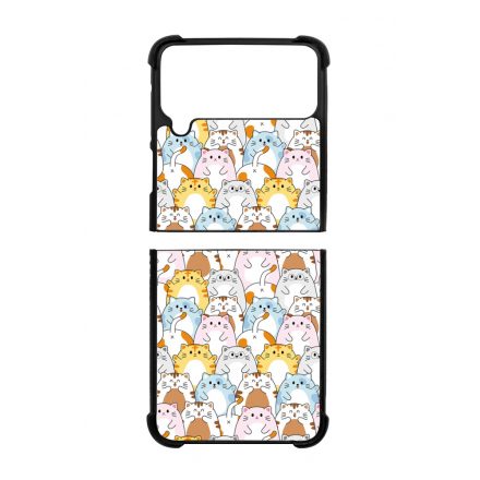 Tündéri Kawaii cica mintás Samsung Galaxy Z Flip 3 5G tok