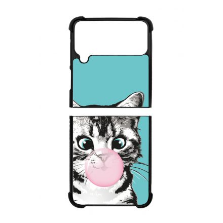 Bubble Cat - cica mintás Samsung Galaxy Z Flip 3 5G tok